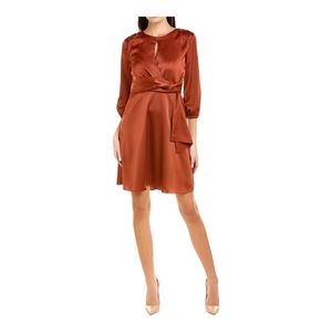 NWT London Times Keyhole Mini Dress, Size 12, Color/Pattern Spice.